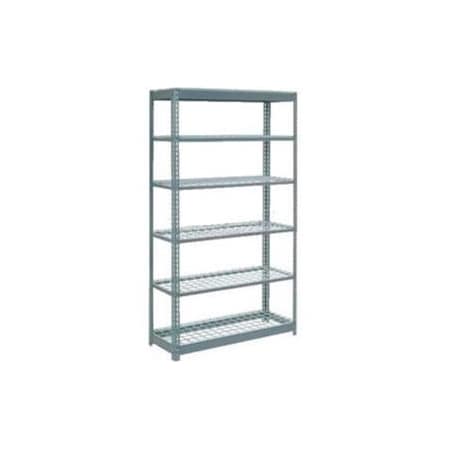 Global Equipment Heavy Duty Shelving 48"W x 24"D x 96"H With 6 Shelves - Wire Deck - Gray 255597